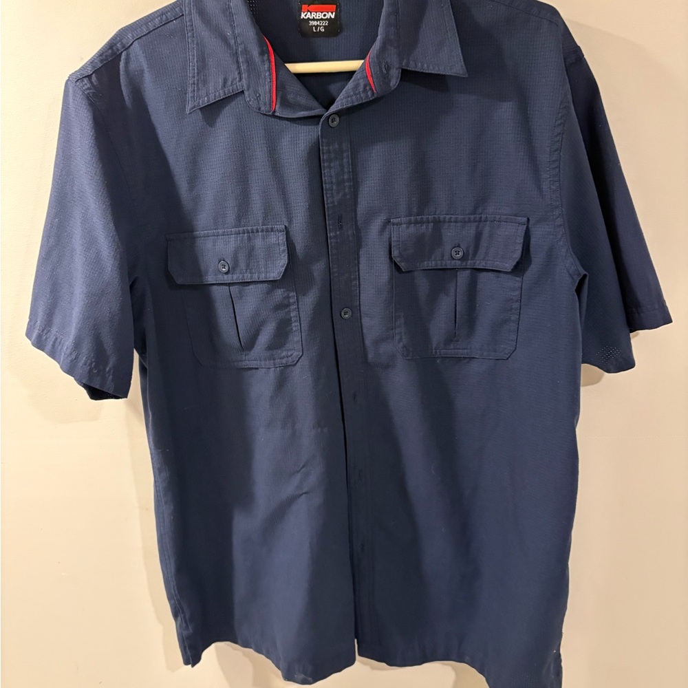 Men's Classic Navy Button Down Shirt - Karbon